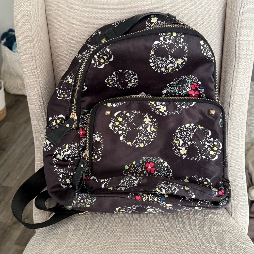 Floral Skull Mid size Backpack/DiaperBag with Double Straps